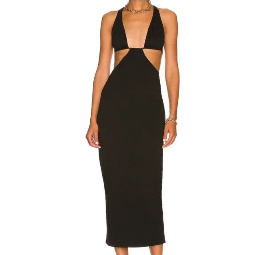 WEWOREWHAT COWL BACK MAXI DRESS